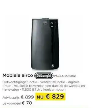 Molecule Mobiele airco delonghi pac ex 120 silent aanbieding