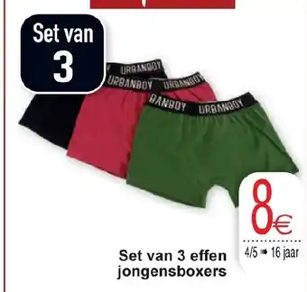 Cora Influx Set van 3 Effen Jongensboxers aanbieding