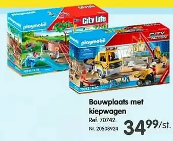 Bouwplaats met kiepwagen