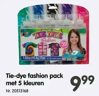 Tie-dye fashion pack met 5 kleuren