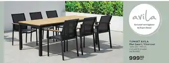 Supra Bazar Tuinset avila mat zwart - charcoal aanbieding