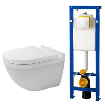 Sawiday Duravit starck 3 toiletset met inbouwreservoir wisa toiletzitting met softclose en argos bedieningsplaat wit aanbieding