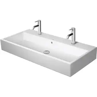 Duravit vero air wastafel geslepen met 2 kraangaten met overloop 100x47cm wit