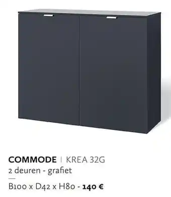 Krea Commode 2 deuren - grafiet B100xD42xH80 aanbieding