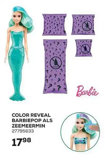 Supra Bazar Color reveal barbiepop als zeemeermin aanbieding