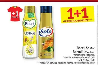 Intermarché Becel, solo of bertolli vloeibare aanbieding