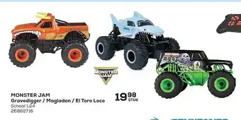 Supra Bazar Monster jam gravedigger - maglador - el toro loco aanbieding