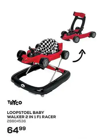 Supra Bazar Tryco Loopstoel Baby Walker 2 In 1 F1 Racer aanbieding