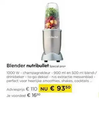 Blender nutribullet special Pr+