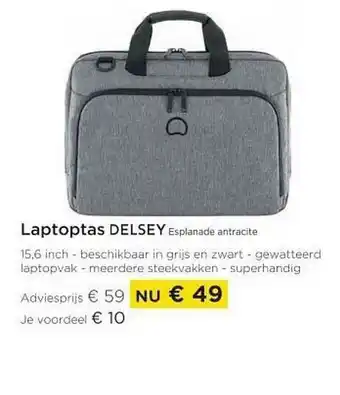 Molecule Laptoptas delsey esplanade antracite aanbieding