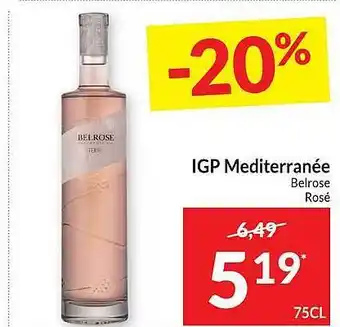 Igp mediterranée belrose 75 cl