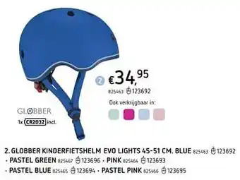 Globber kinderfietshelm evo lights 45-51 cm. pink