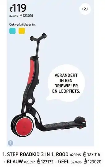 Step roadkid 3 in 1 geel