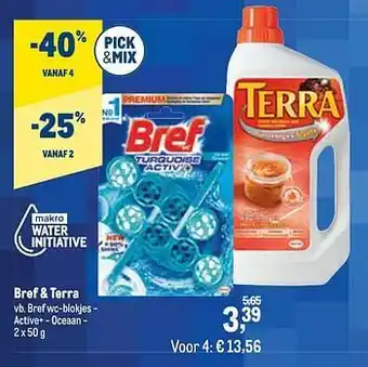 Makro Bref wc-blokjes - active 50g aanbieding
