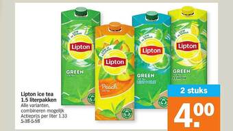 Albert Heijn Lipton ice tea 1.5 literpakken aanbieding