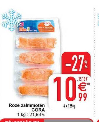 Cora Roze zalmmoten cora aanbieding