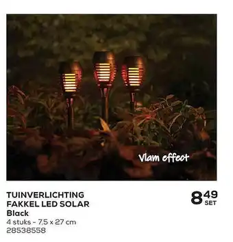 Supra Bazar Tuinverlichting Fakkel Led Solar Black 4 Stuks aanbieding