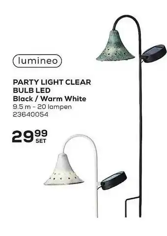 Lumineo Party Light Clear Bulb Led Black - Warm White