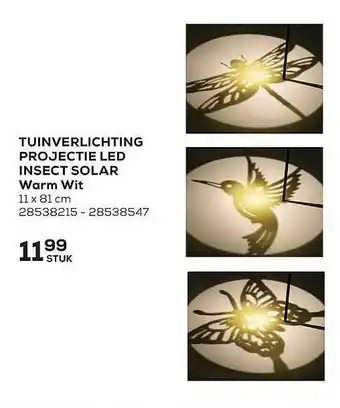 Tuinverlichting Projectie Led Insect Solar Warm Wit