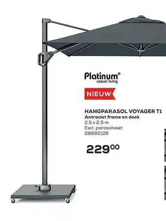 Platinum Hangparasol Voyager T1
