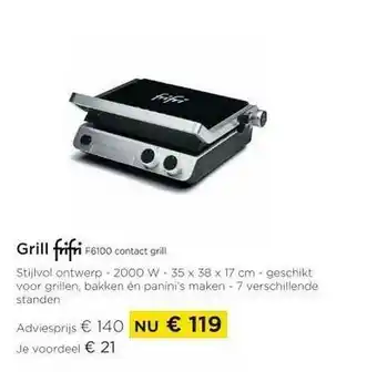 Molecule Grill Frifri F6100 Contact Grill aanbieding