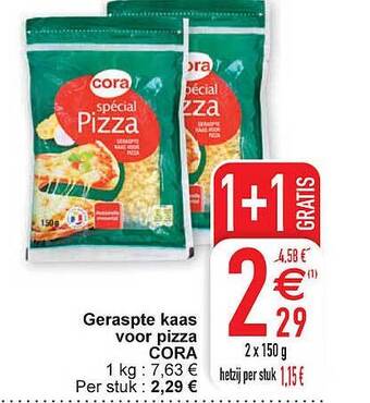 Cora Geraspte kaas voor pizza aanbieding