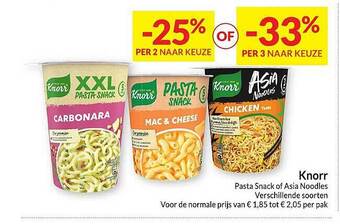 Intermarché Knorr Pasta Snack Of Asia Noodles aanbieding