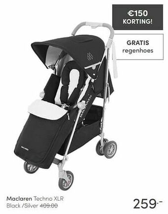 Baby & Tiener Maclaren techno xlr black -silver aanbieding