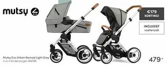 Baby & Tiener Mutsy evo urban nomad light grey 2-in-1 kinderwagen aanbieding