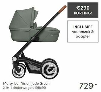 Baby & Tiener Mutsy icon vision jade green 2-in-1 kinderwagen aanbieding