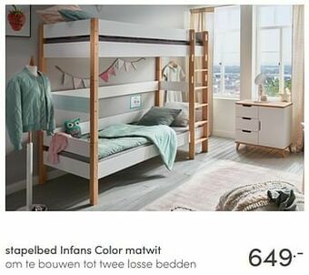 Baby & Tiener Stapelbed infans color matwit aanbieding