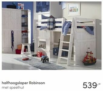 Baby & Tiener Halfhoogslaper robinson met speelhut aanbieding
