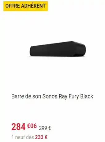 Barre de son Sonos Ray Fury Black