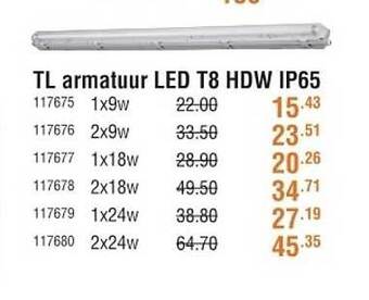 Cevo Tl armatuur led t8 hdw ip65 aanbieding