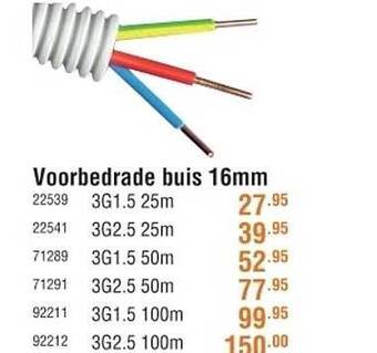 Cevo Voorbedrade buis 16mm aanbieding