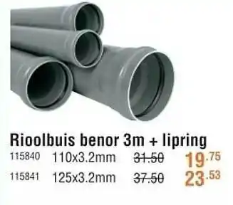 Cevo Rioolbuis benor 3m + lipring aanbieding