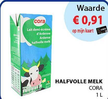 Cora Halfvolle melk aanbieding