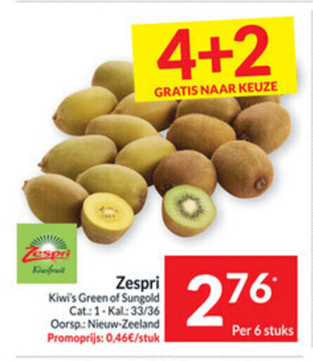 Intermarché Zespri Kiwi's Green of Sungold aanbieding