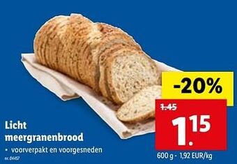 Lidl Licht meergranenbrood aanbieding