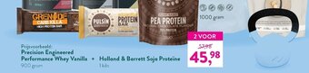 Holland & Barrett Precision Engineered Performance Whey Vanilla + Holland & Barrett Soja Proteine aanbieding