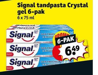 Kruidvat Signal tandpasta crystal gel 6pak aanbieding