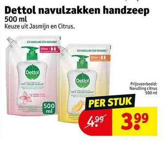 Kruidvat Dettol navulzakken handzeep aanbieding