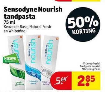 Kruidvat Sensodyne nourish tandpasta aanbieding