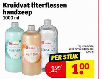 Kruidvat Kruidvat literflessen handzeep aanbieding