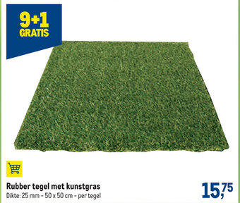 Makro Rubber Tegel met Kunstgras aanbieding