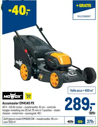 Makro Mowox Accumaaier EM4140 PX aanbieding
