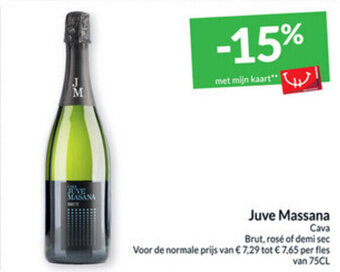 Intermarché Juve Massana Cava Brut, rose of demi sec aanbieding