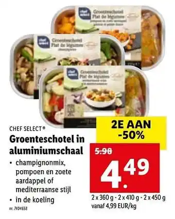 Groenteschotel in aluminiumschaal 360g