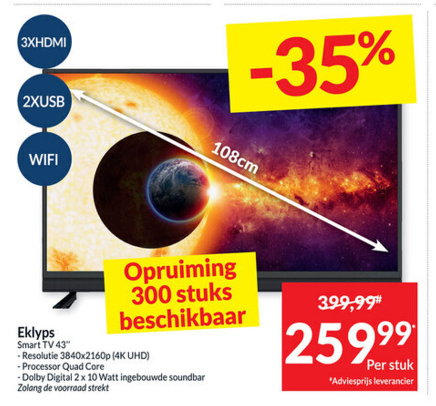 Intermarché Eklyps Smart TV 43" aanbieding