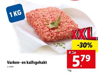 Lidl Varken-en Kalfsgehakt 1Kg aanbieding